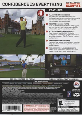 Tiger Woods PGA Tour 08 box cover back